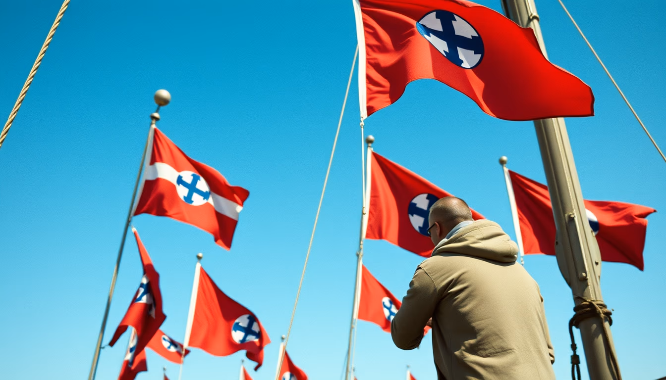 maritime signal flags in editorial style