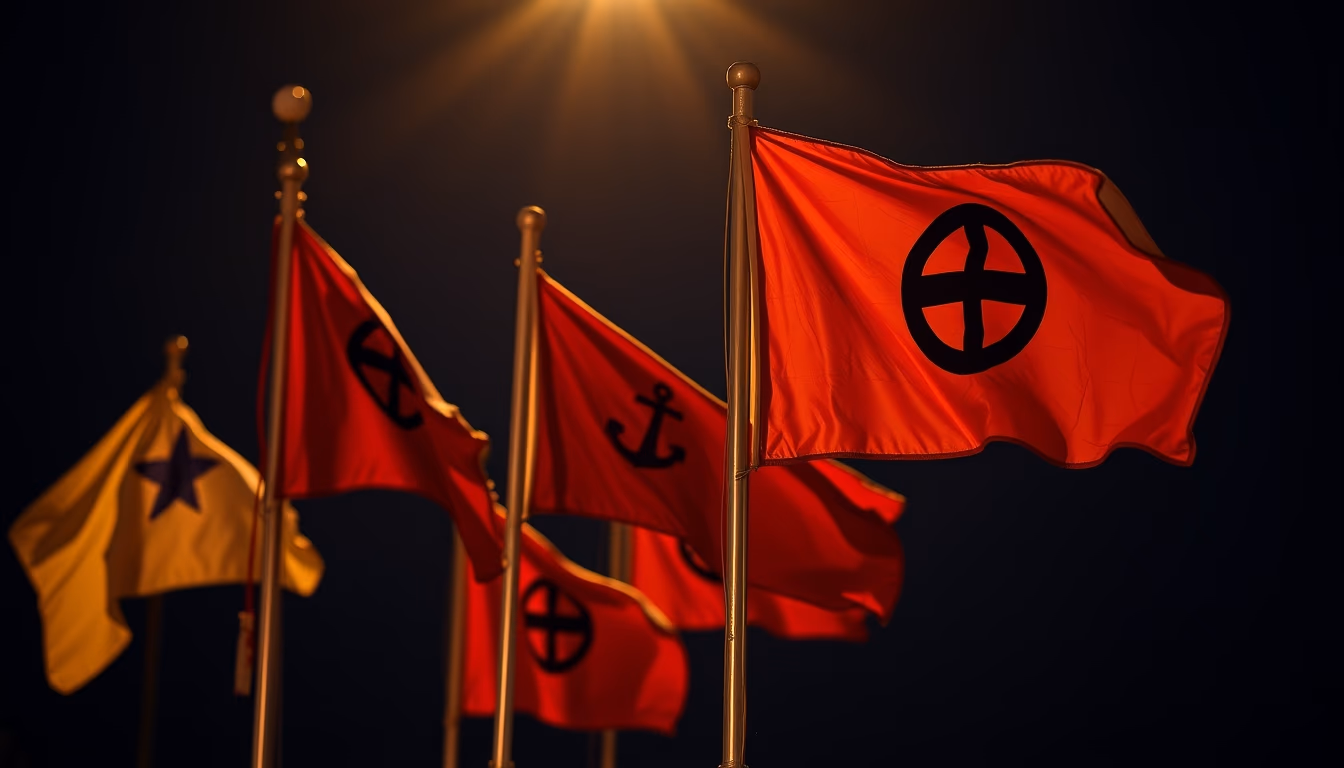 maritime signal flags in editorial style