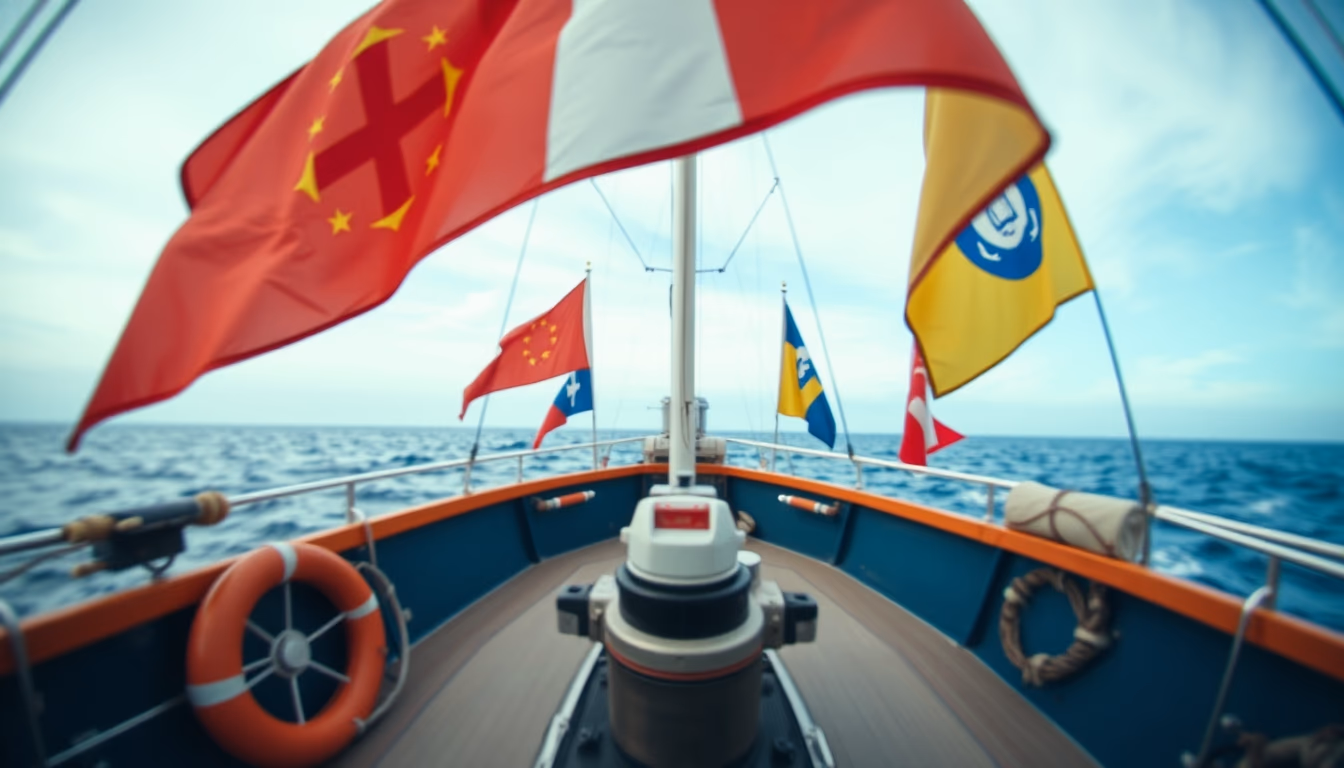 maritime signal flags in editorial style