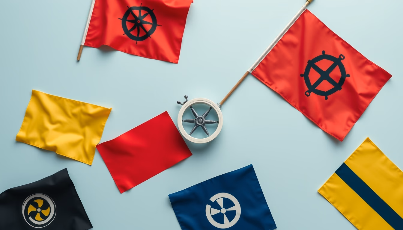 maritime signal flags in editorial style