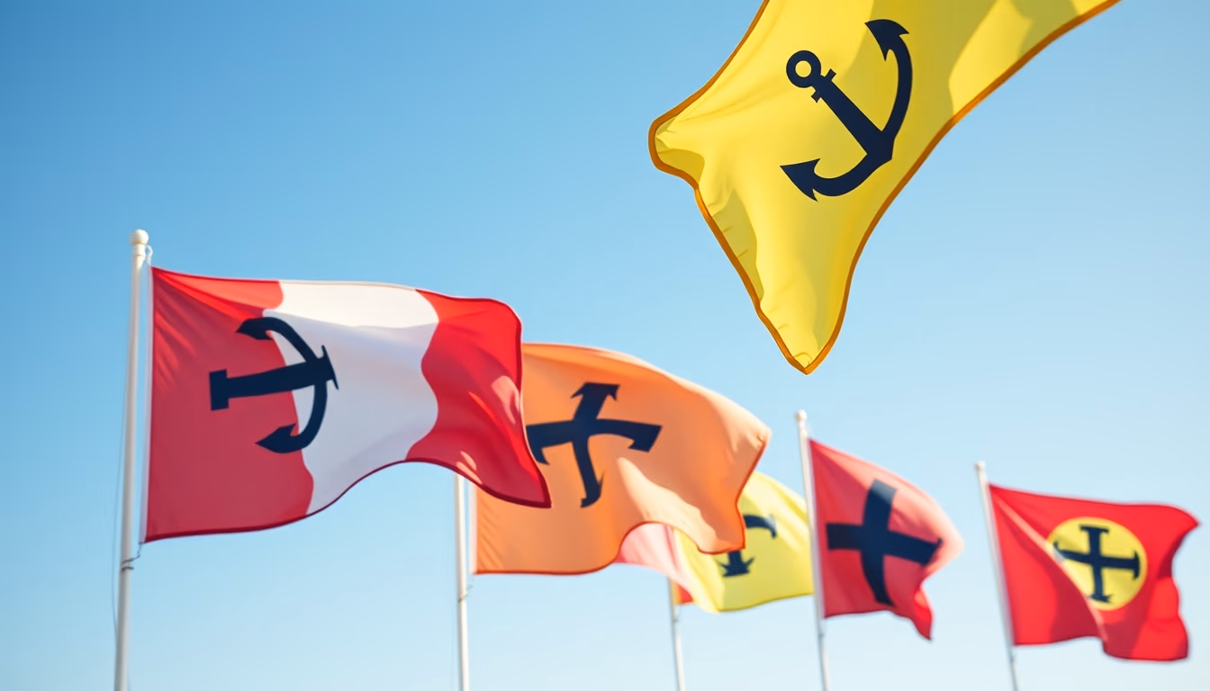 maritime signal flags in editorial style