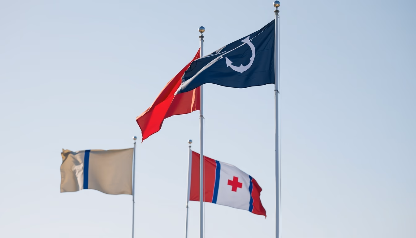 maritime signal flags in editorial style