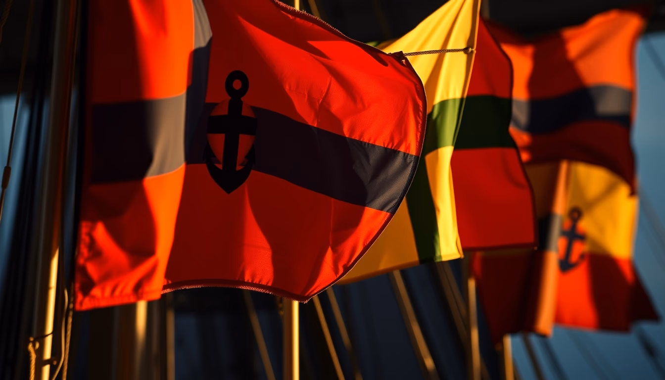 maritime signal flags in editorial style
