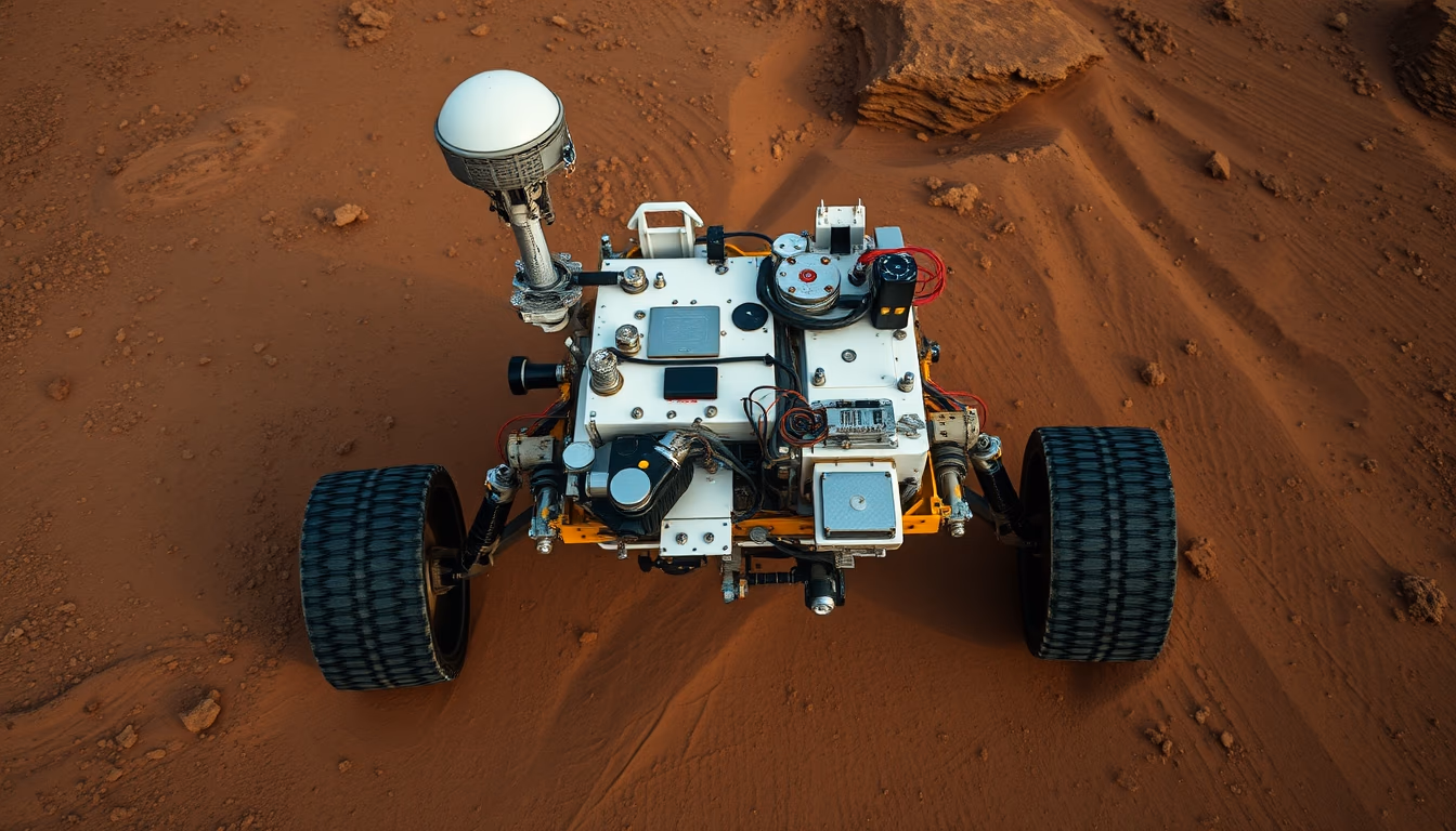 mars rover detailed in editorial style