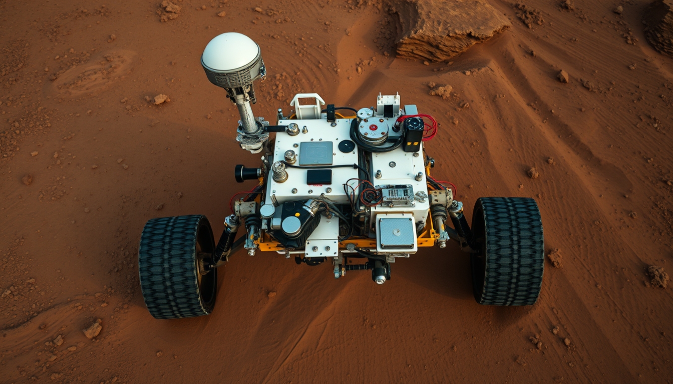 mars rover detailed in editorial style