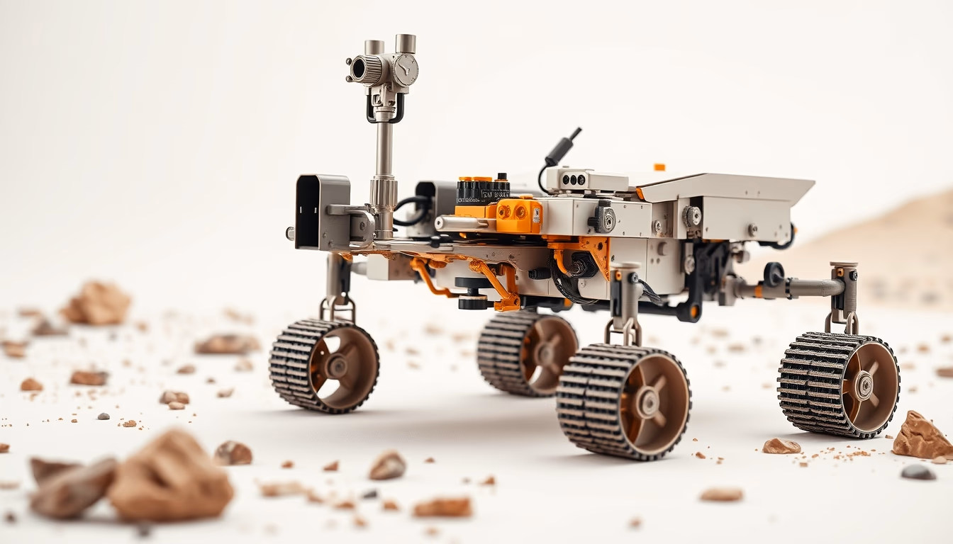 mars rover detailed in editorial style
