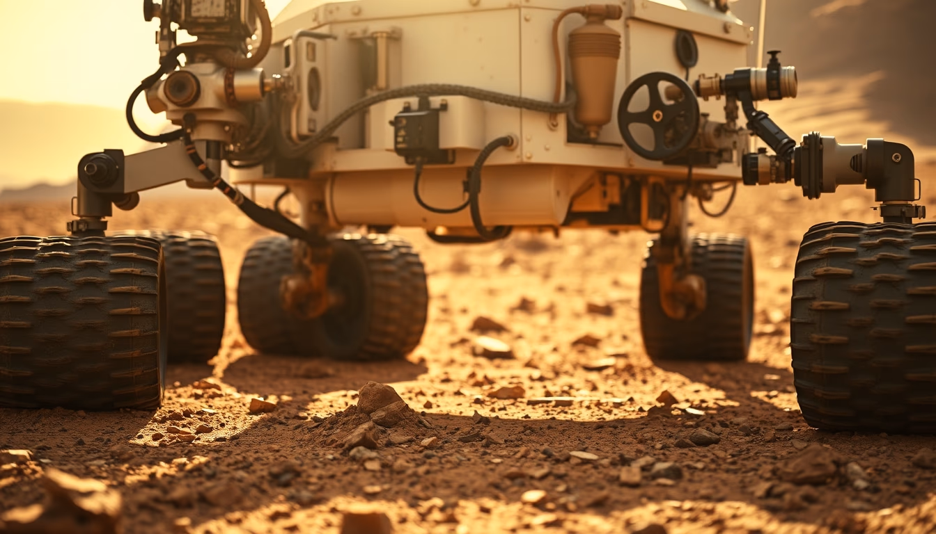 mars rover detailed in editorial style