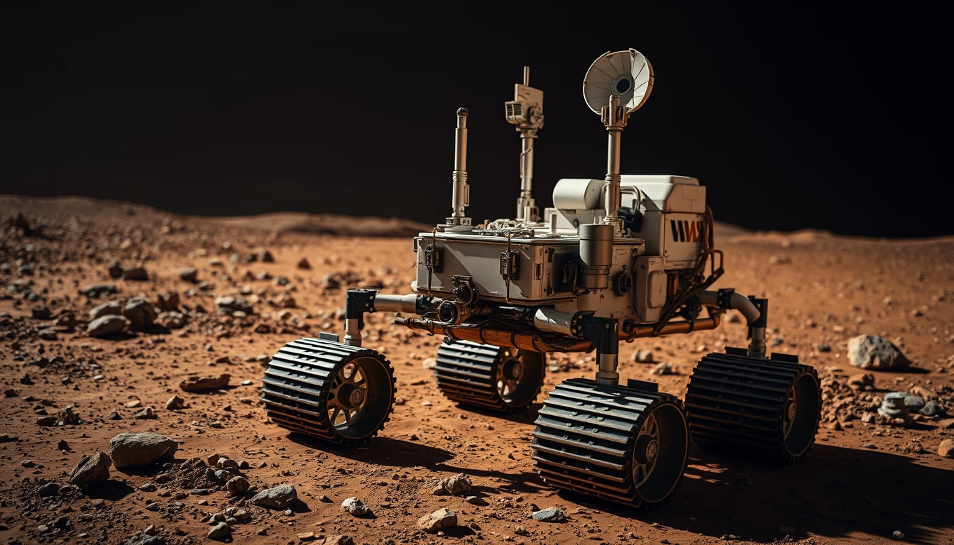 mars rover detailed in editorial style
