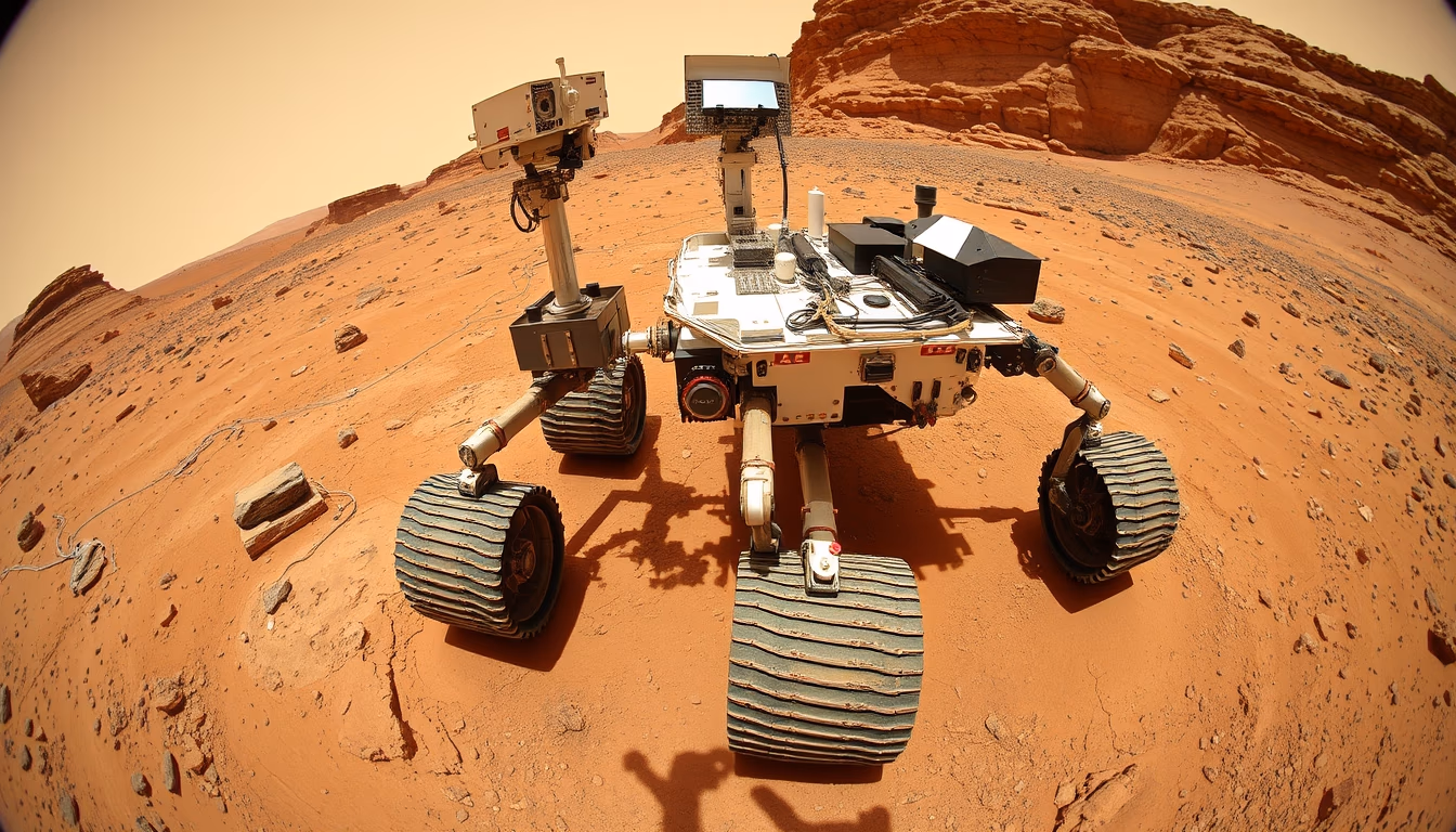 mars rover detailed in editorial style