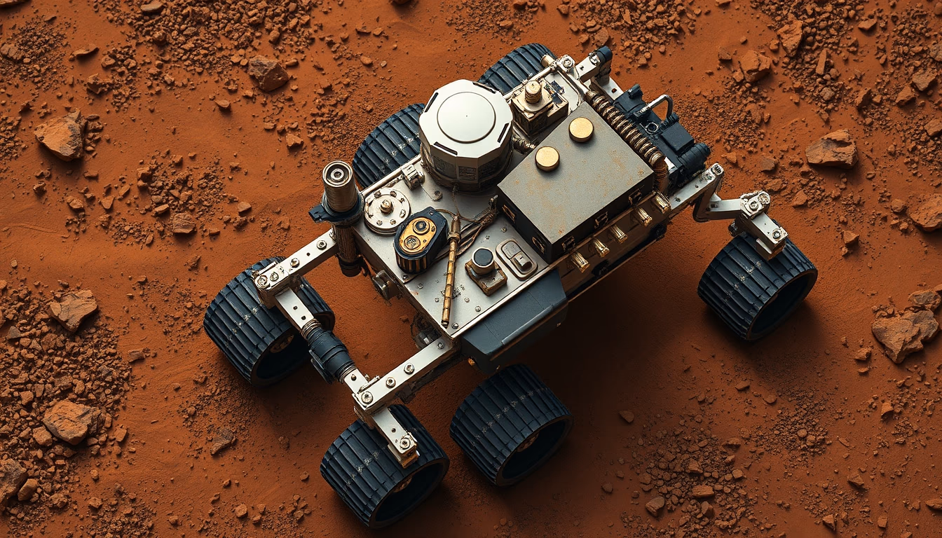 mars rover detailed in editorial style