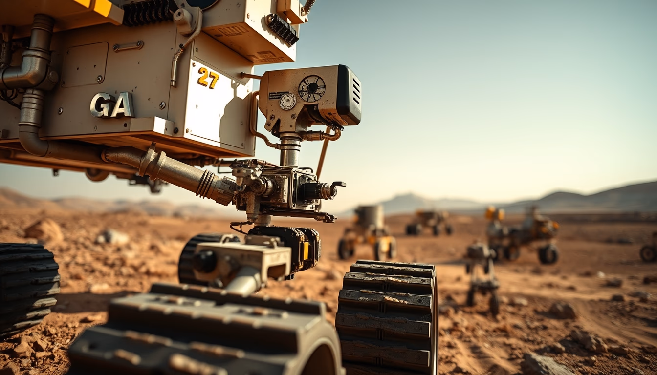 mars rover detailed in editorial style