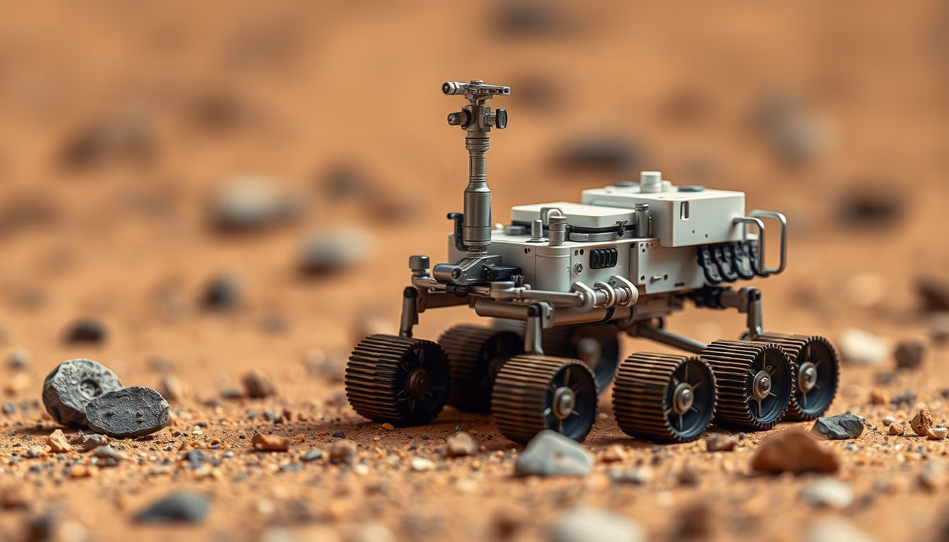 mars rover detailed in editorial style