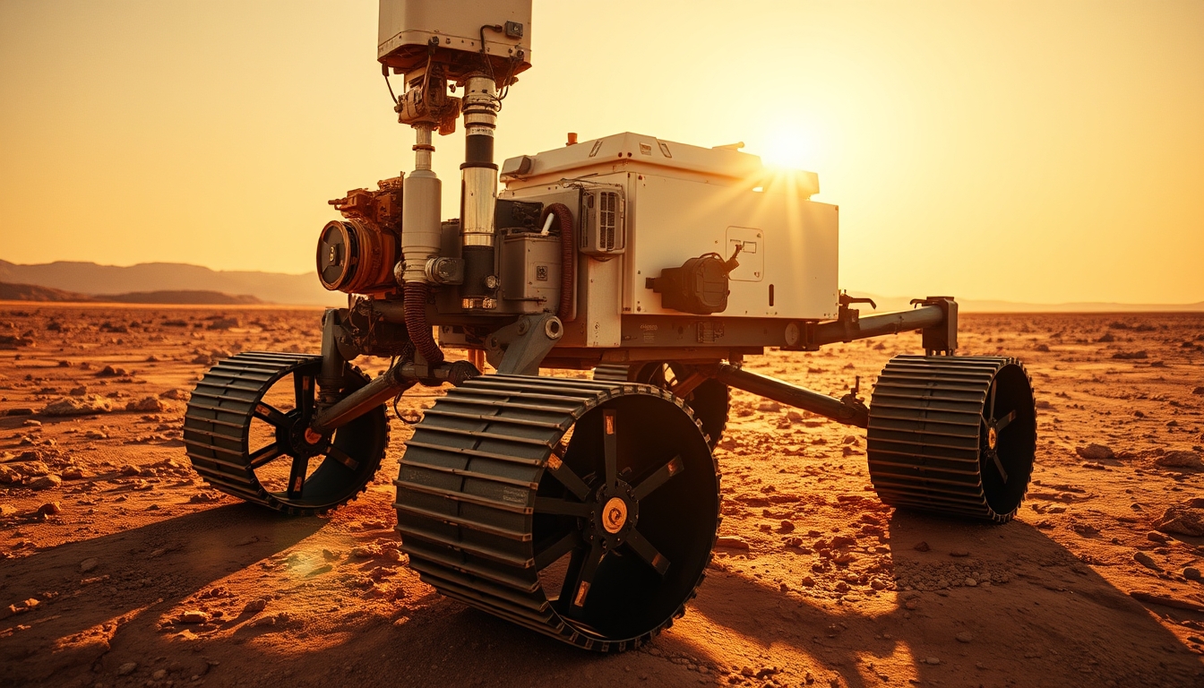 mars rover detailed in editorial style