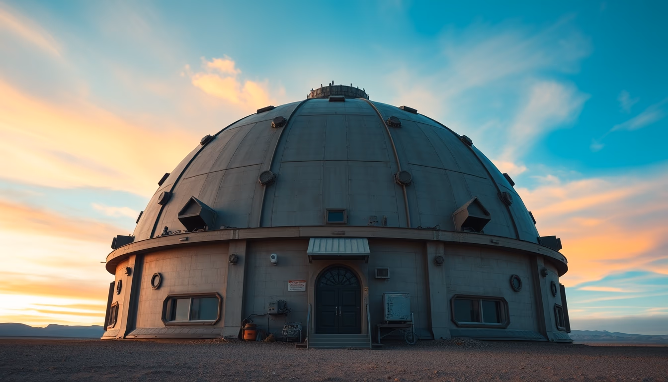 martian colony dome in editorial style