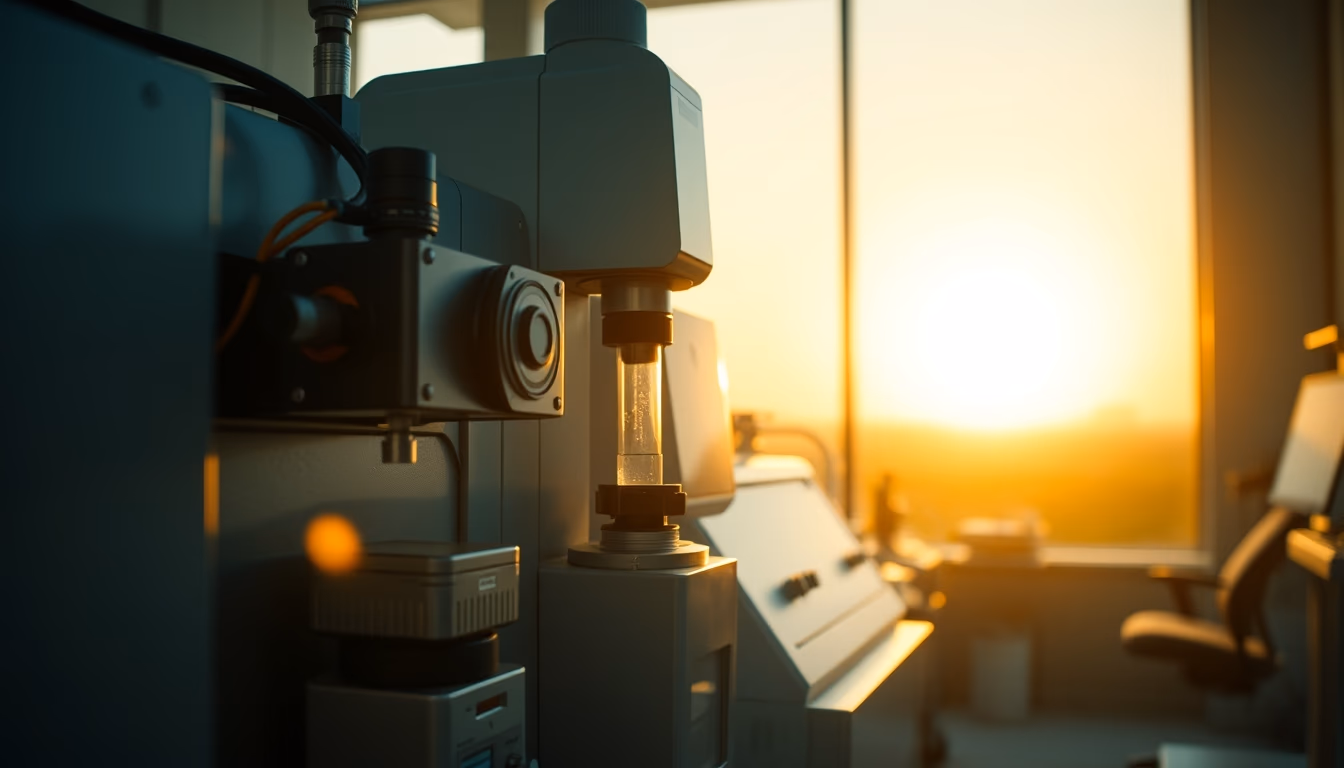 mass spectrometer device in editorial style