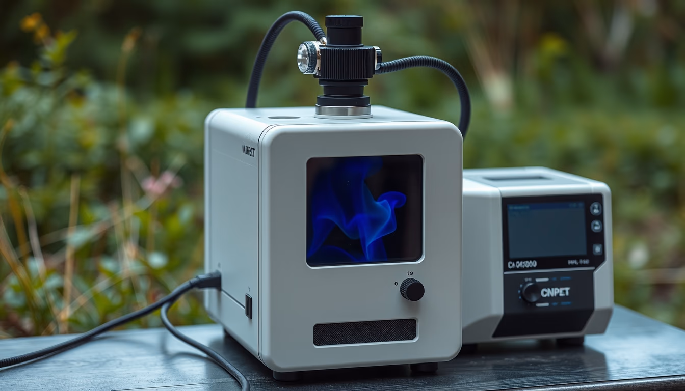 mass spectrometer device in editorial style