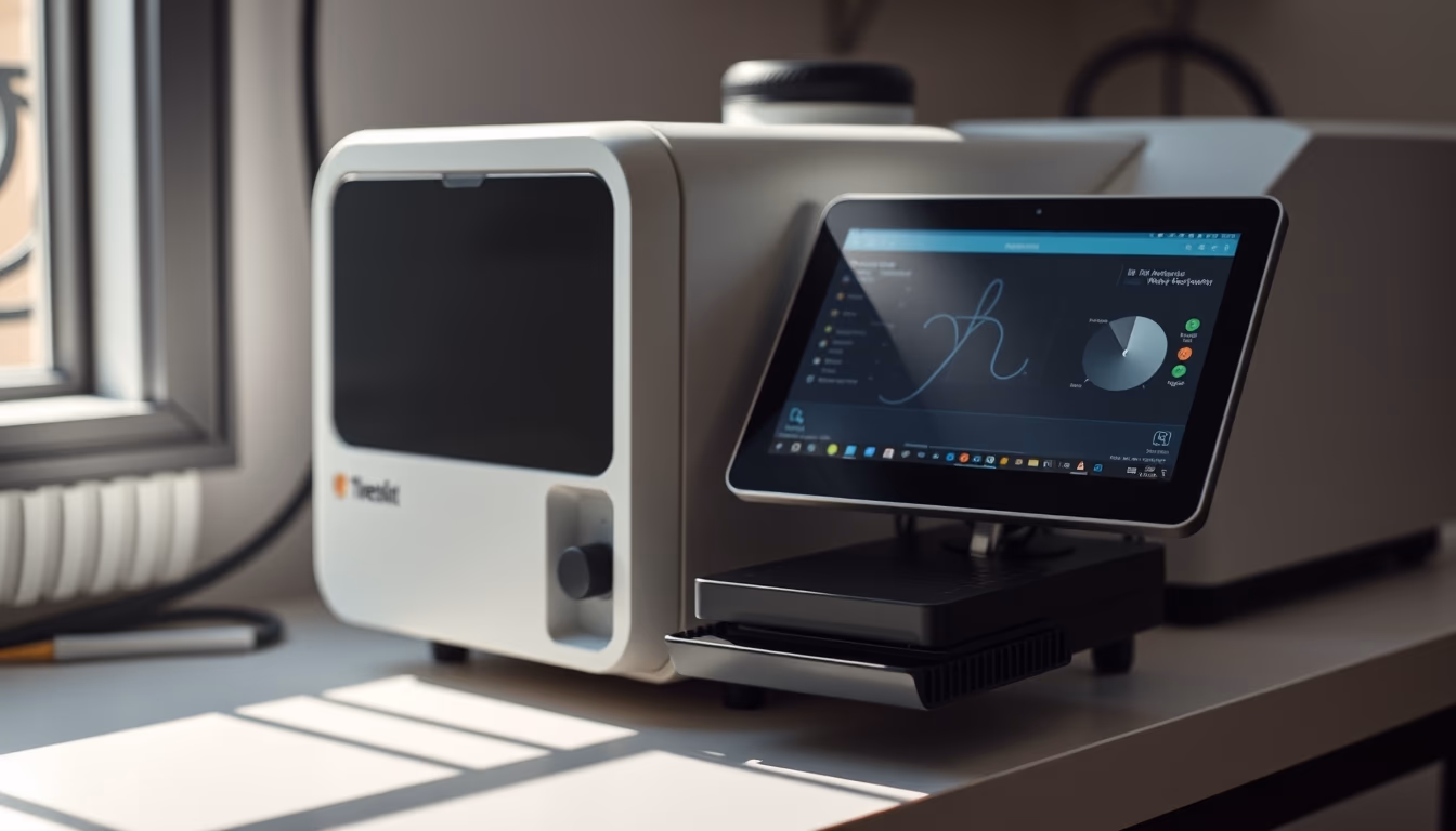 mass spectrometer device in editorial style
