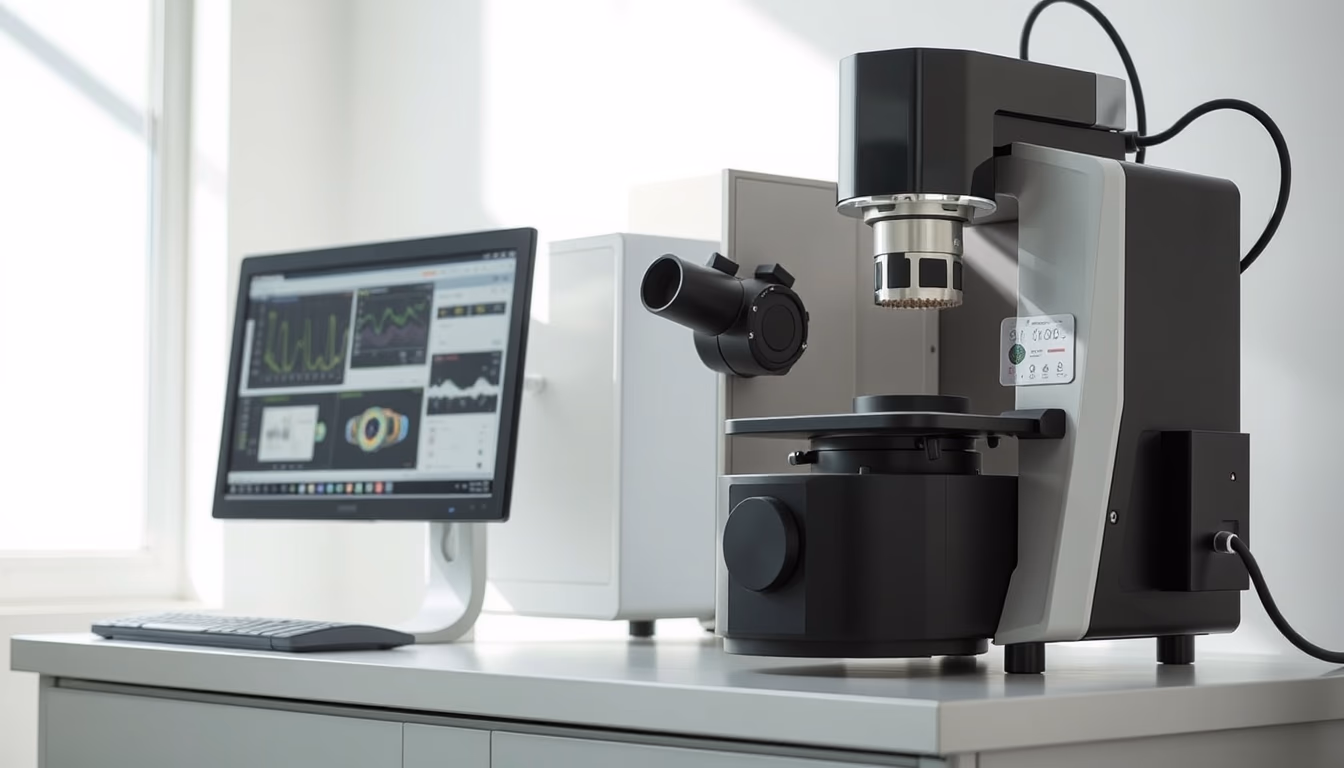 mass spectrometer device in editorial style