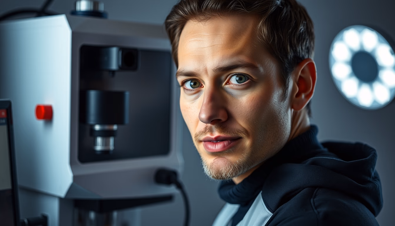 mass spectrometer device in editorial style