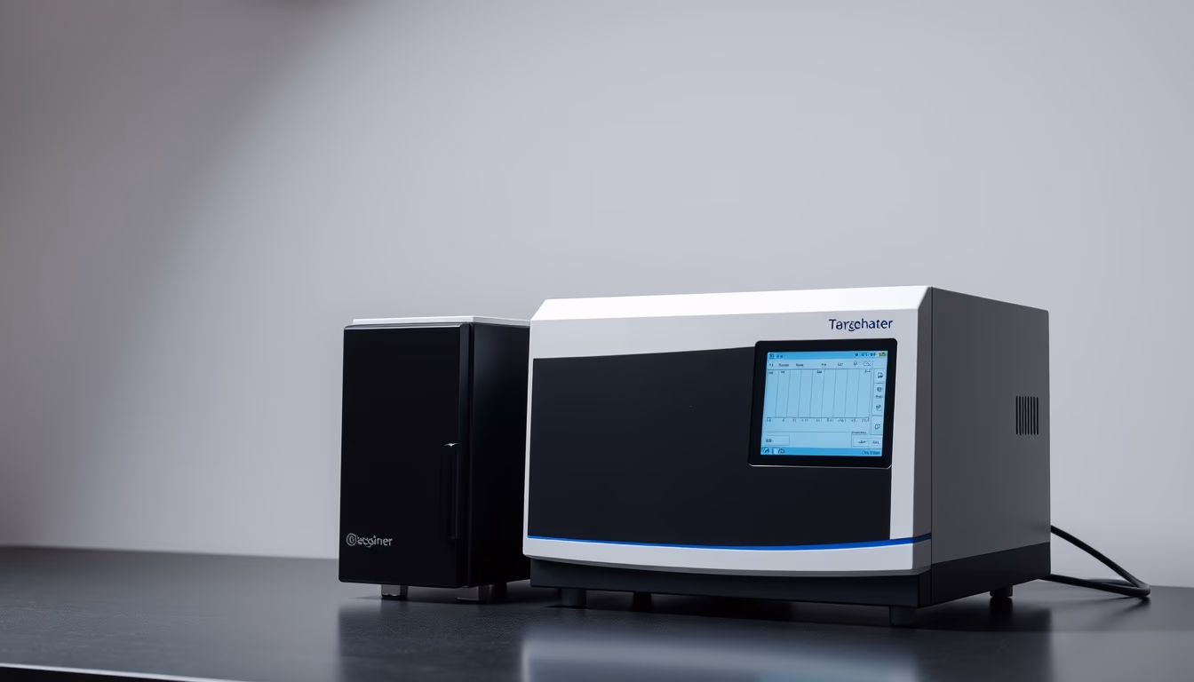 mass spectrometer device in editorial style