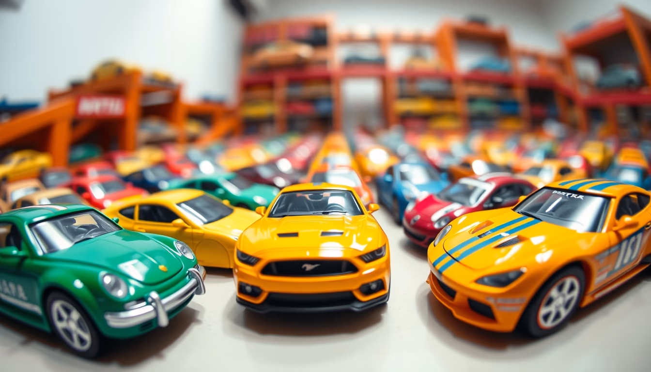 matchbox cars collection in editorial style