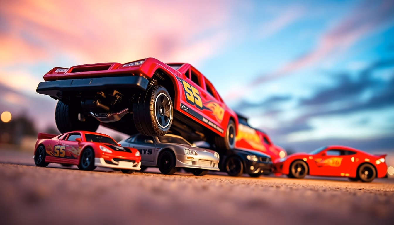 matchbox cars collection in editorial style