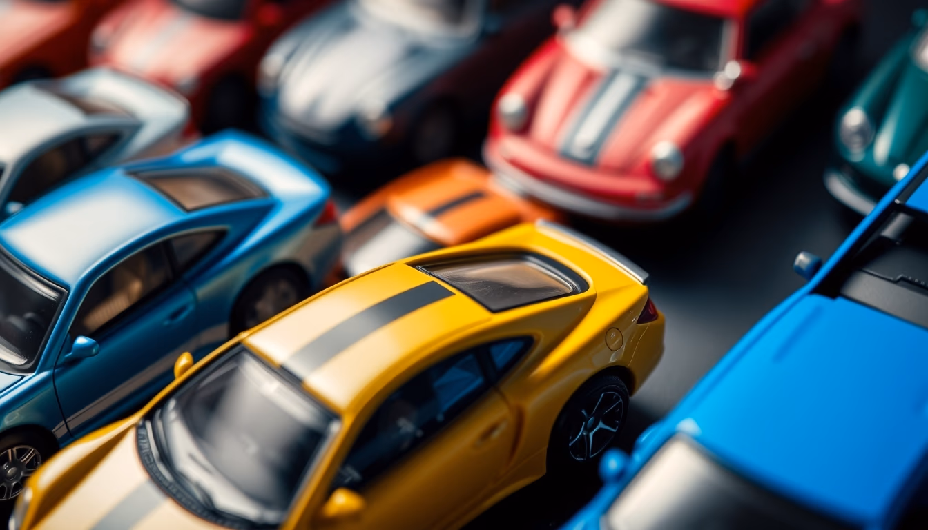 matchbox cars collection in editorial style