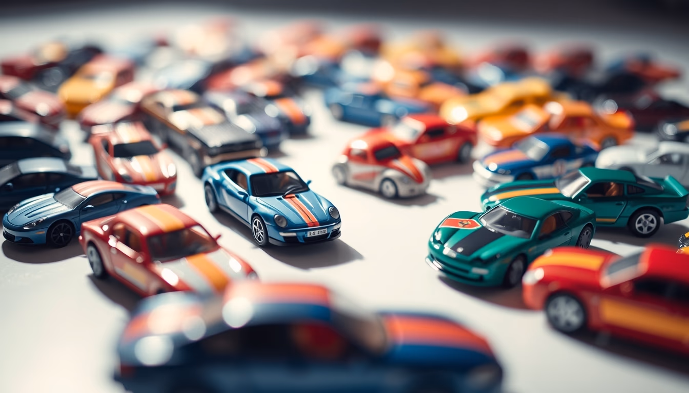 matchbox cars collection in editorial style
