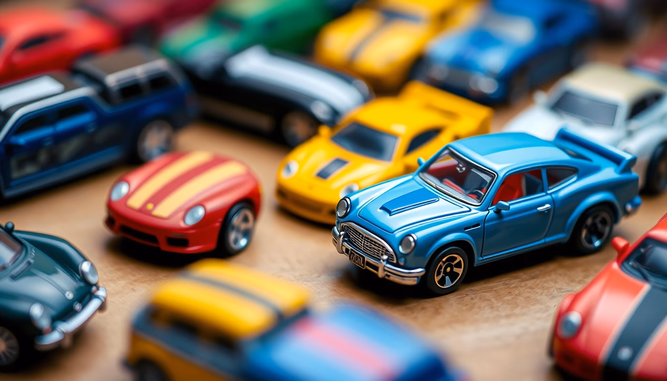matchbox cars collection in editorial style