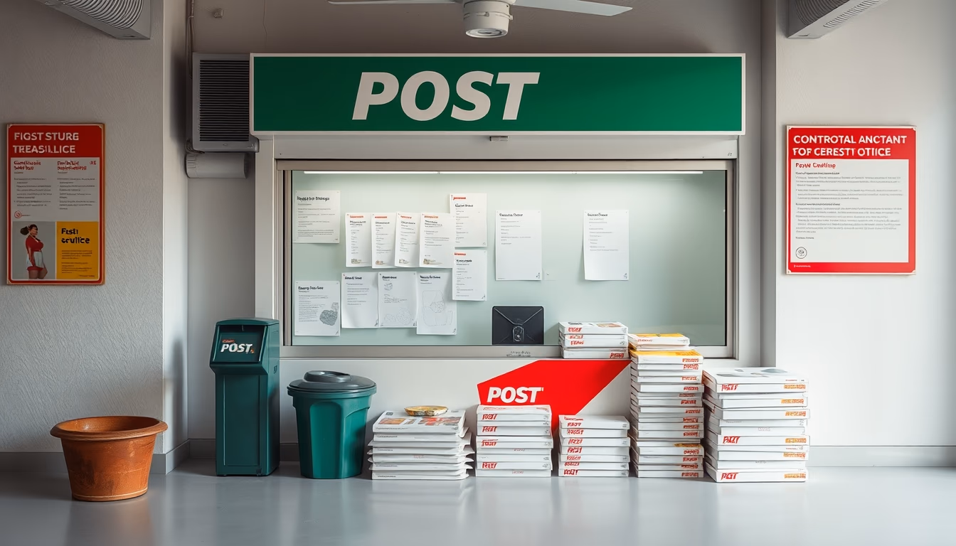 mauritius post office in editorial style