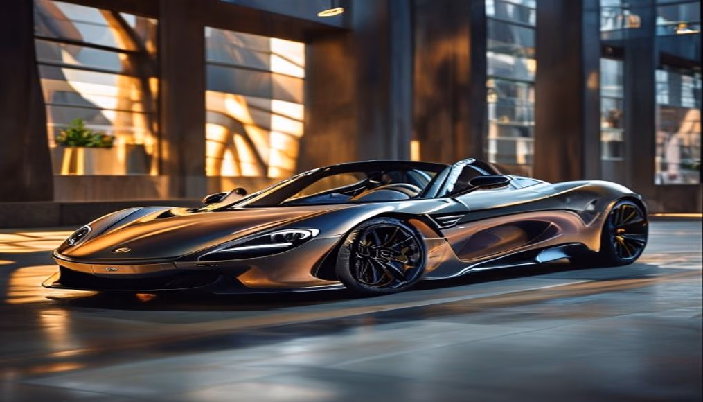 mclaren elva roadster in luxury editorial photography