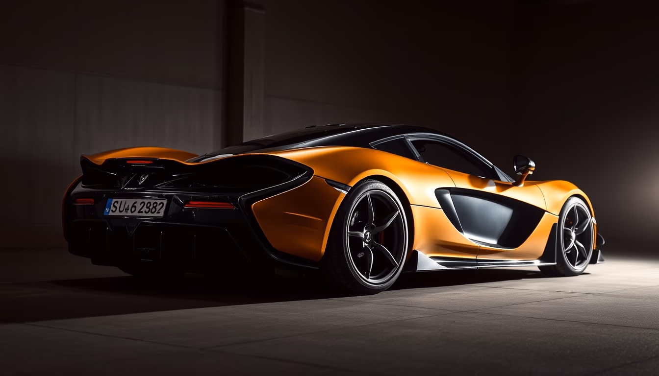 mclaren p1 hybrid in editorial style