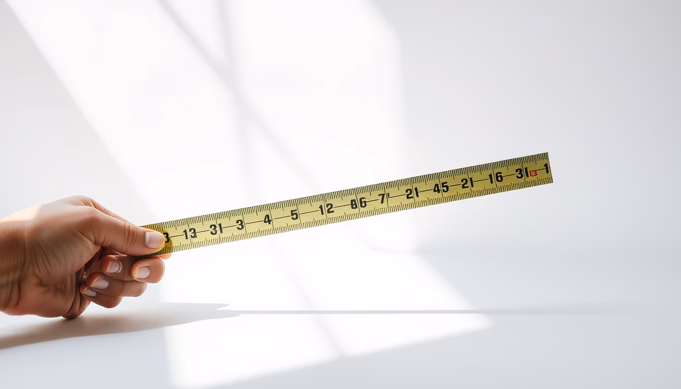 measuring tape extended in editorial style