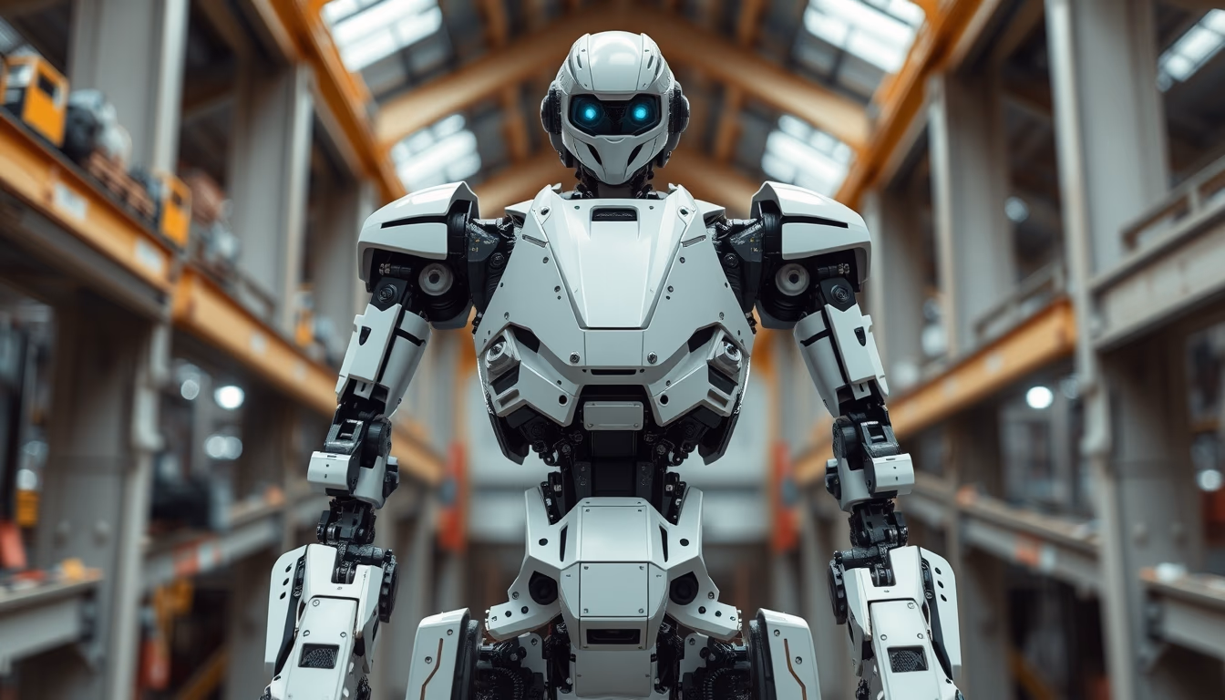 mech robot industrial in editorial style