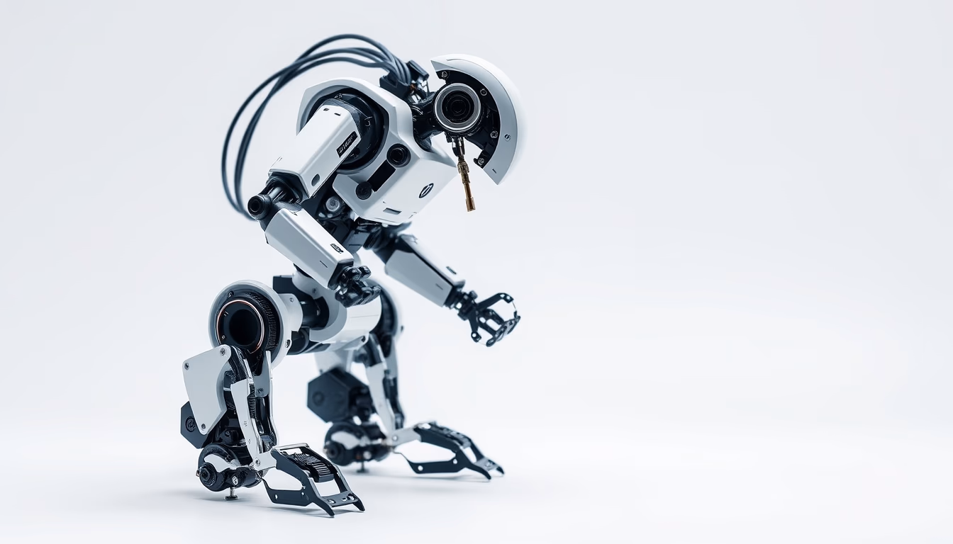 mech robot industrial in editorial style