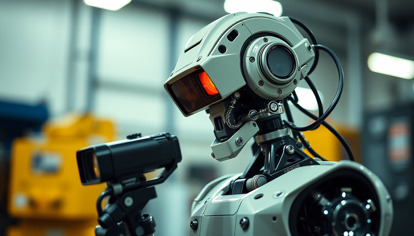 mech robot industrial in editorial style