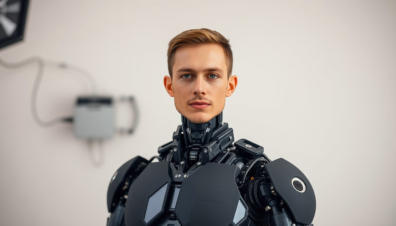 mech robot industrial in editorial style