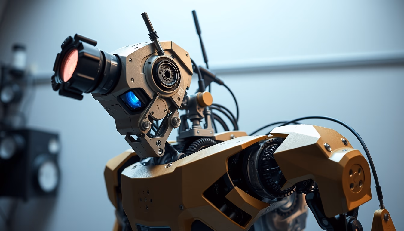 mech robot industrial in editorial style