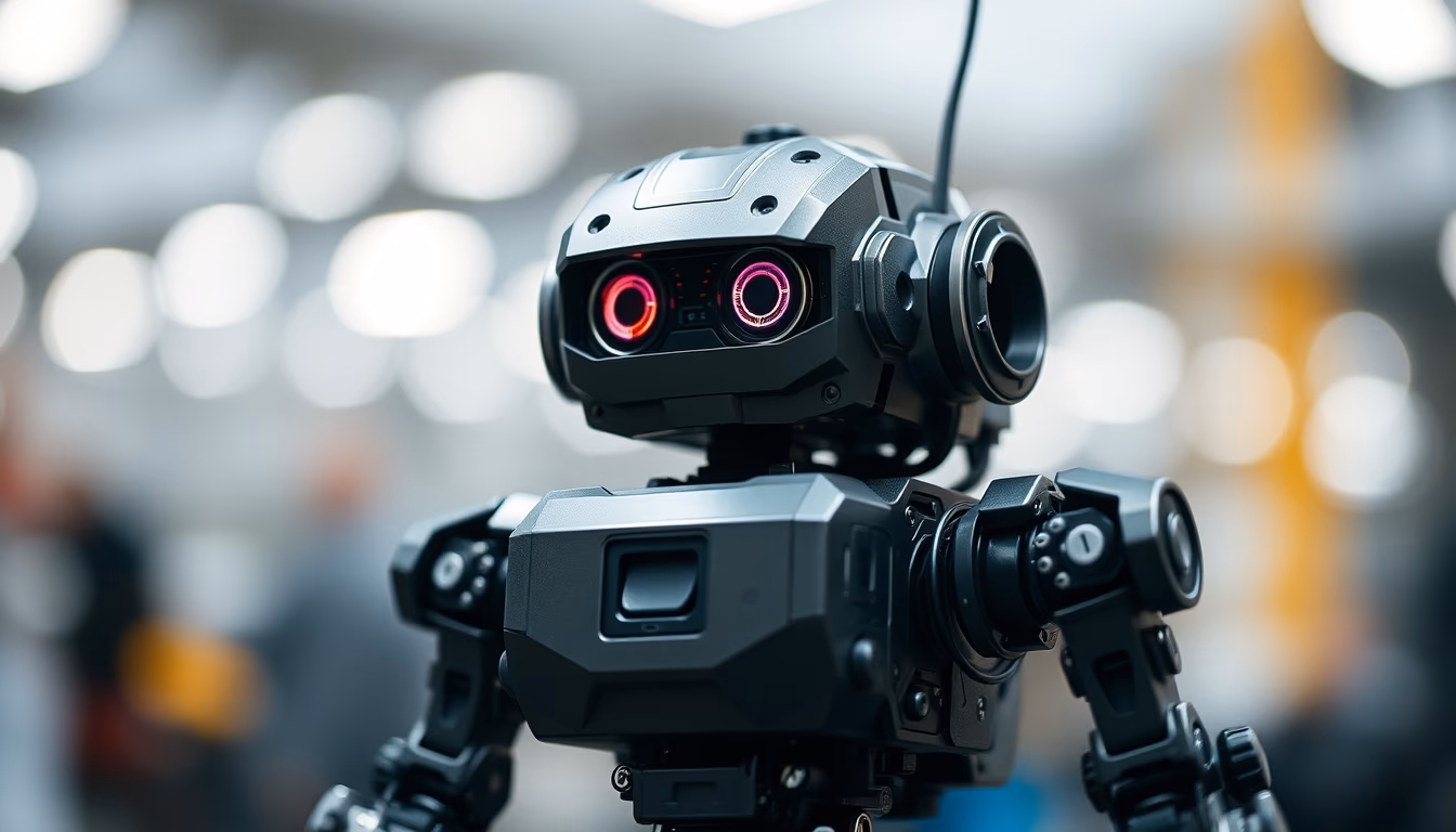 mech robot industrial in editorial style