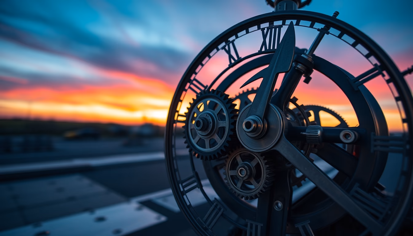 mechanical clock gears in editorial style