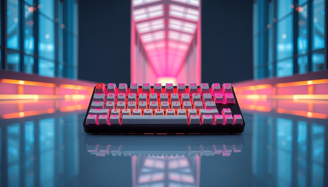 mechanical keyboard rgb in editorial style