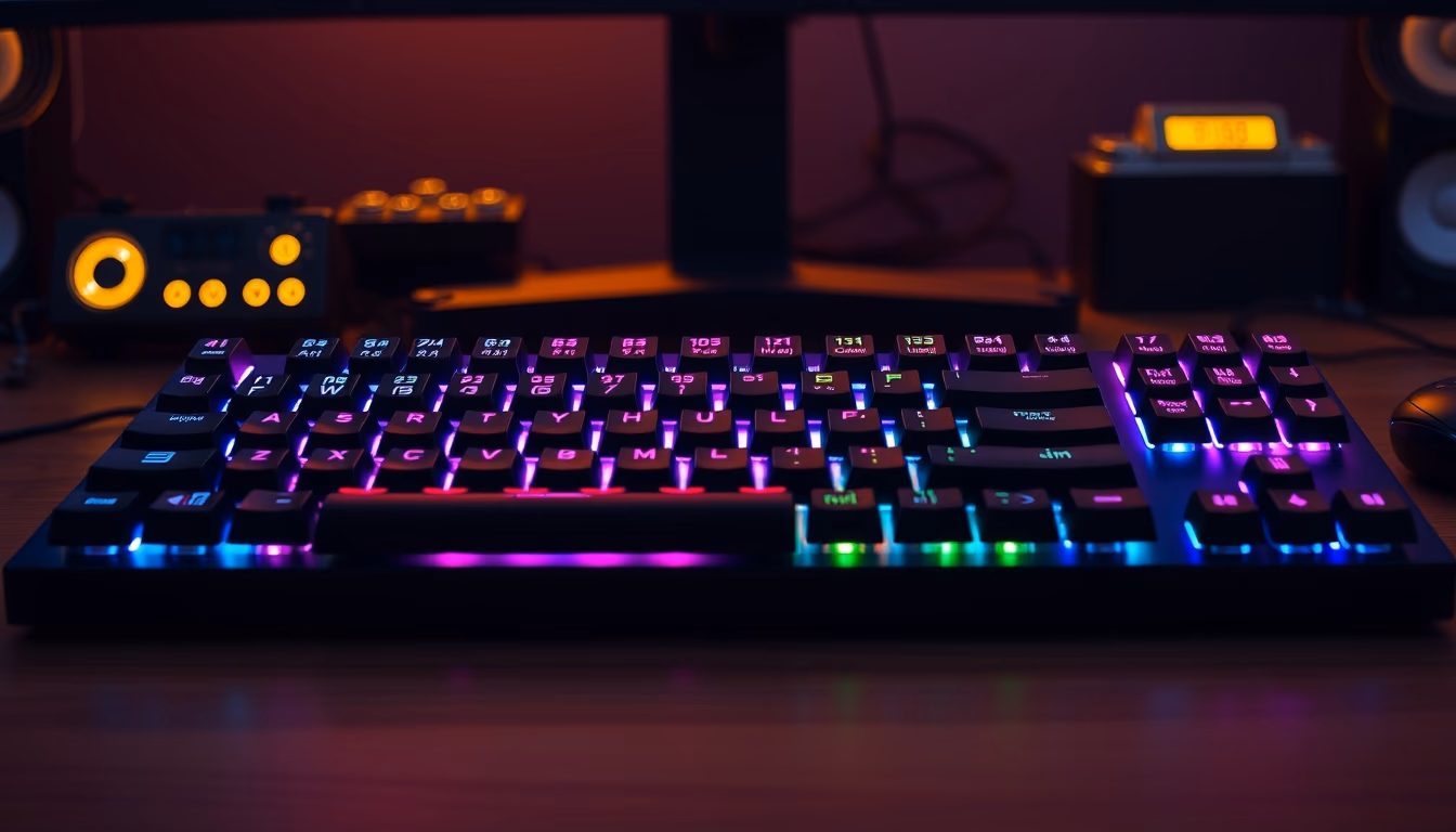 mechanical keyboard rgb in editorial style