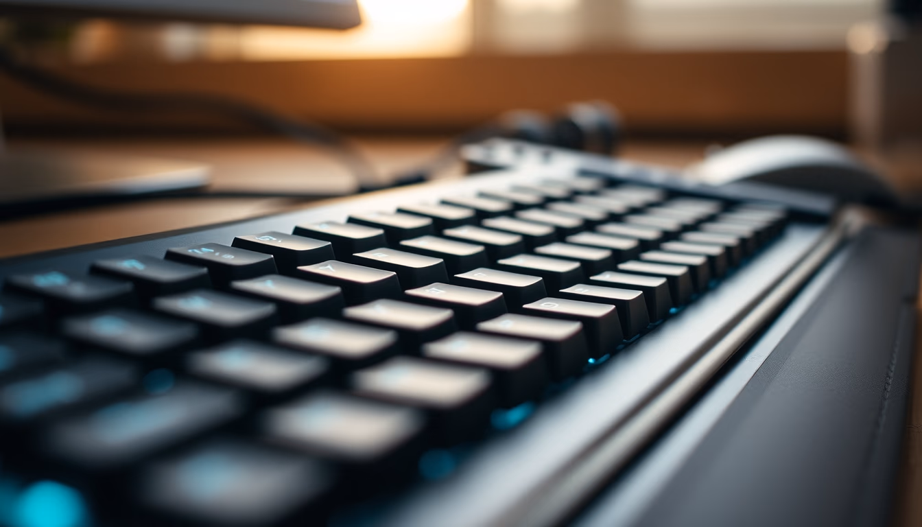 mechanical keyboard rgb in editorial style