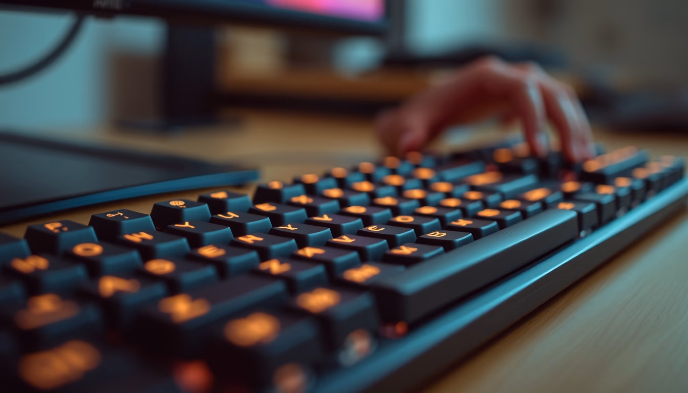 mechanical keyboard rgb in editorial style