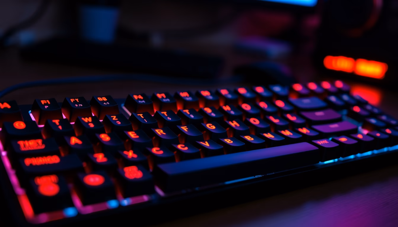 mechanical keyboard rgb in editorial style