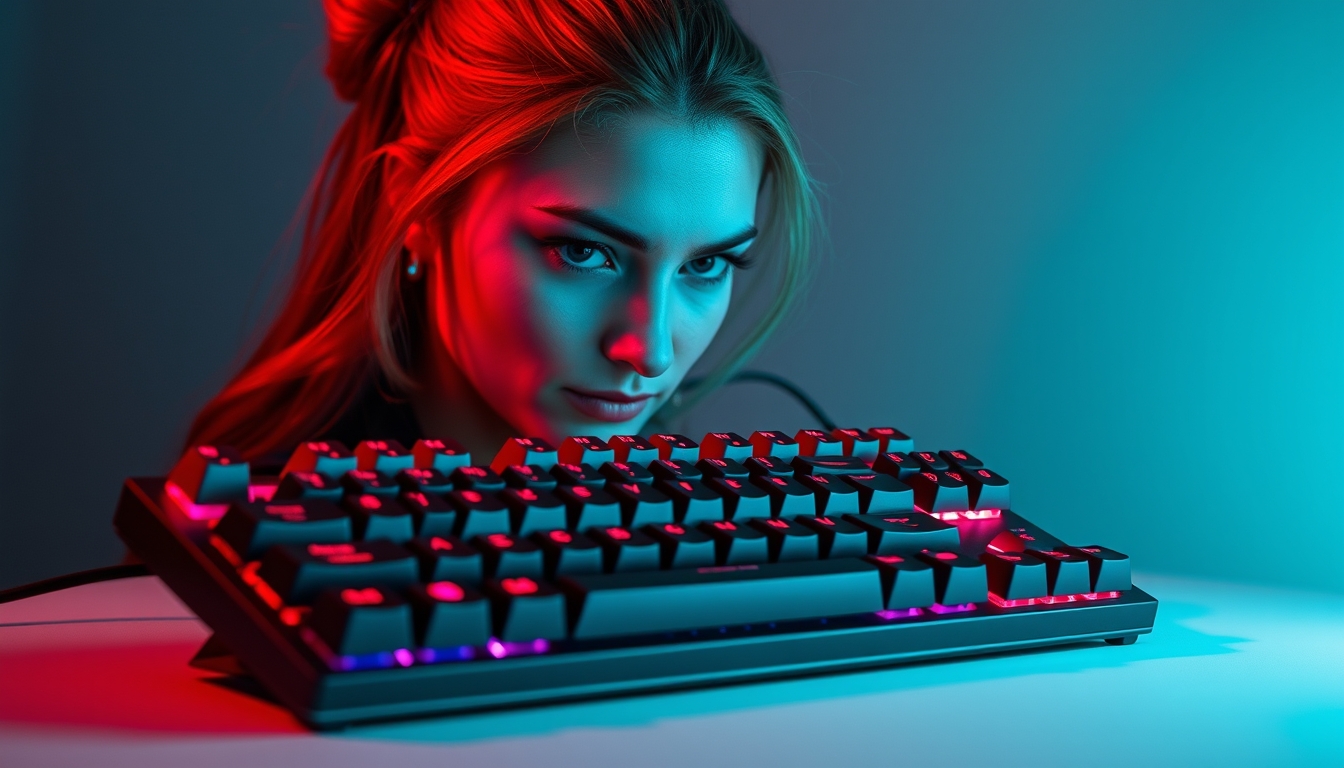 mechanical keyboard rgb in editorial style