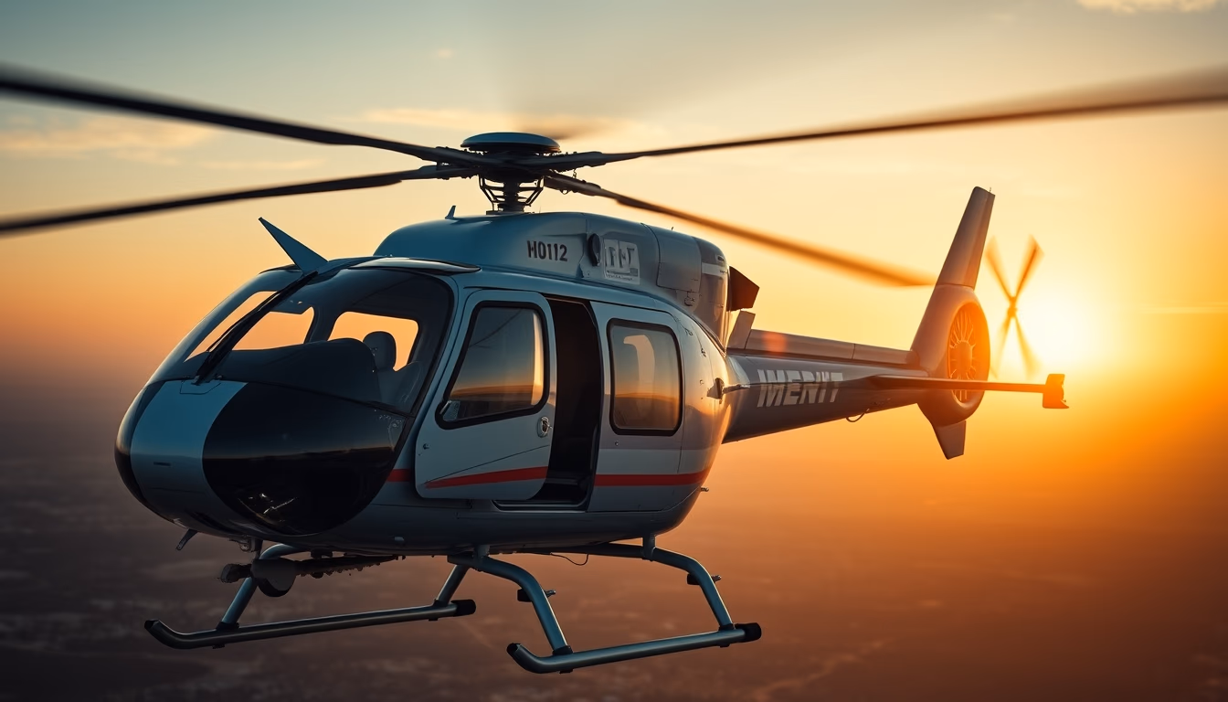 medical evacuation helicopter in editorial style
