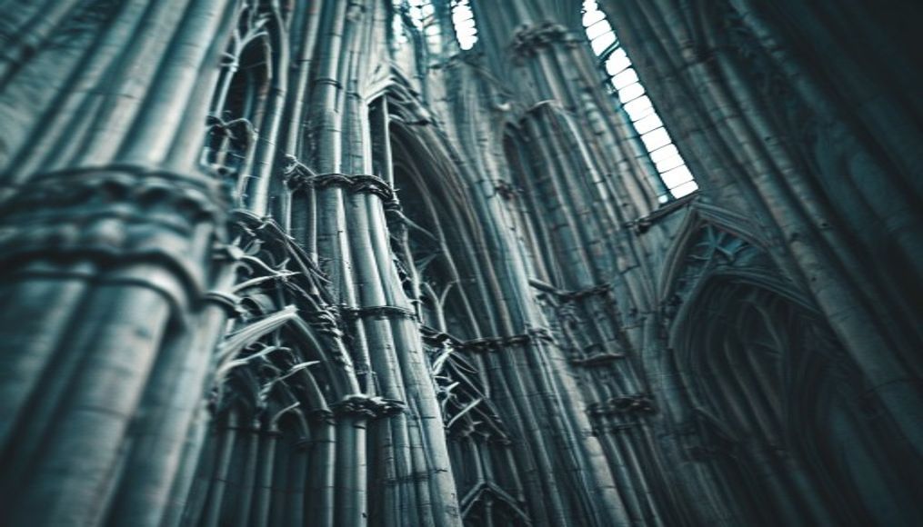 medieval cathedral gothic in editorial style