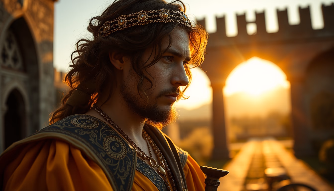 medieval florin gold in editorial style