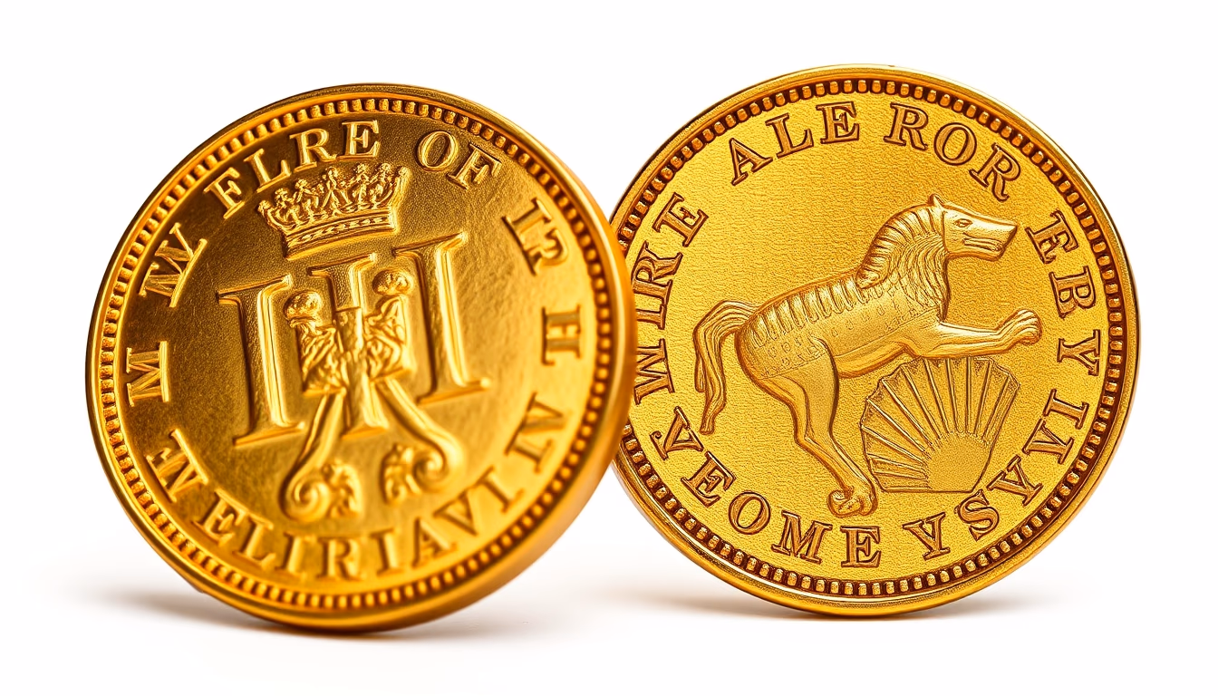 medieval florin gold in editorial style